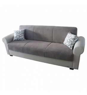 Sofa extensibil? 3 pers. DAFNE de culoare brun deschis cu perne in Iasi